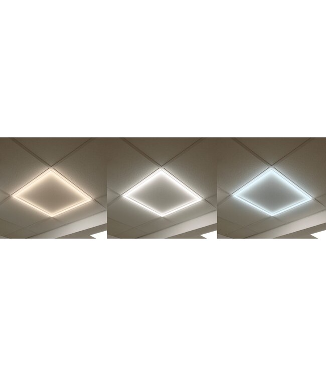 ECO Frame LED Paneel 60x60cm Wit, 36w, 3600 Lumen (100lm/w), Color Switch (3000/4000/6000K), Flikkervrije Driver, Stekkerklaar, 3 Jaar Garantie
