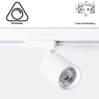 1 Fase Rail Spot Mal, 10w, 1000 Lumen, Dimbaar, Lichthoek:15 graden, Wit, 2 Jaar garantie