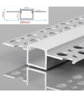 UITVERKOOP: Stuc Aluminium Led Strip Profiel tot 15mm LED Strips | ALU | 20x9mm | Per 2 Meter