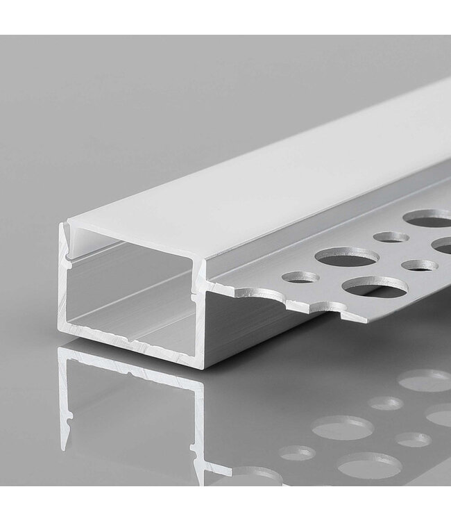 Stuc Aluminium Led Strip Profiel Hoek - Enkel Vin tot 15mm LED Strips | ALU | 20x9mm | Per 2 Meter