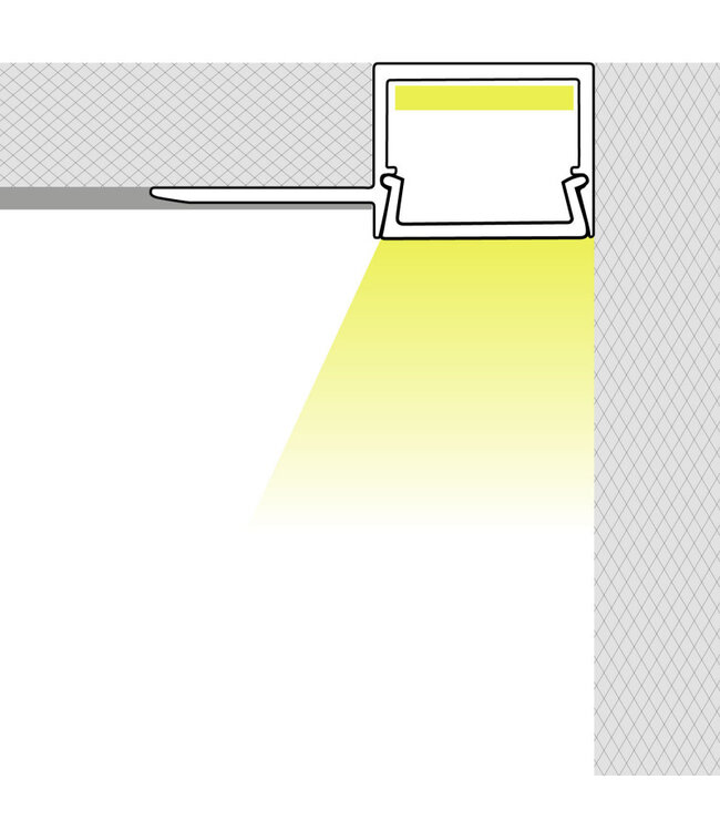 Stuc Aluminium Led Strip Profiel Hoek - Enkel Vin tot 15mm LED Strips | ALU | 20x9mm | Per 2 Meter