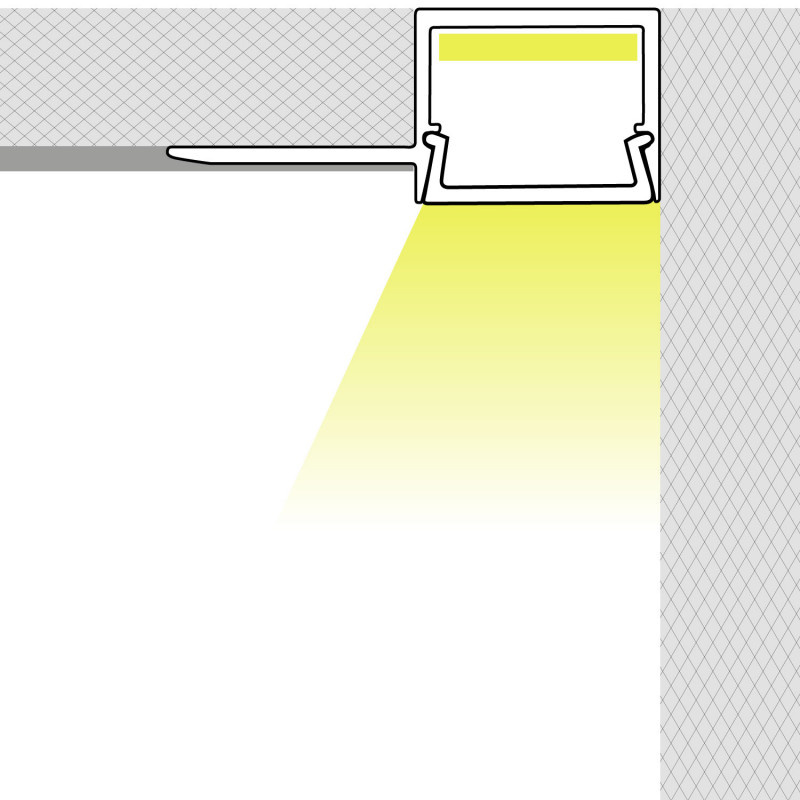 Stuc Aluminium Led Strip Profiel Hoek - Enkel Vin tot 15mm LED Strips | ALU | 20x9mm | Per 2 Meter, foto 3 van 4