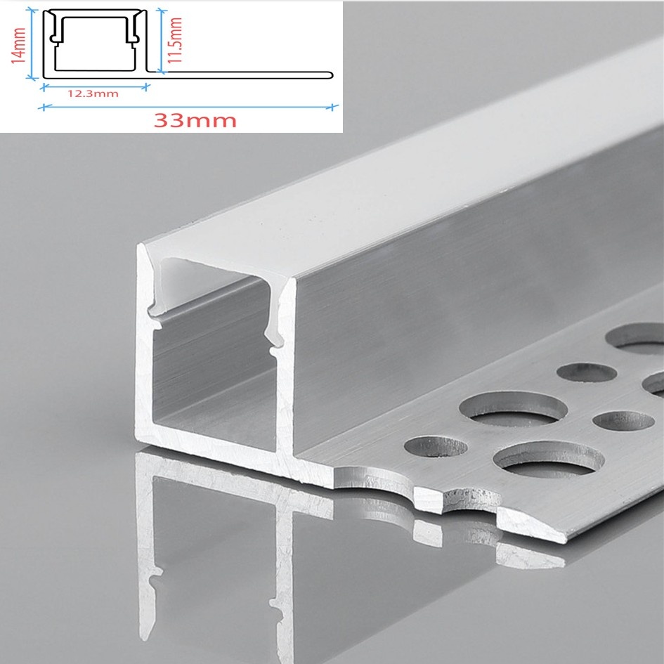 Stuc Aluminium Led Strip Profiel Hoek - Enkel Vin tot 10mm LED Strips | ALU | 12x11mm | Per 2 Meter