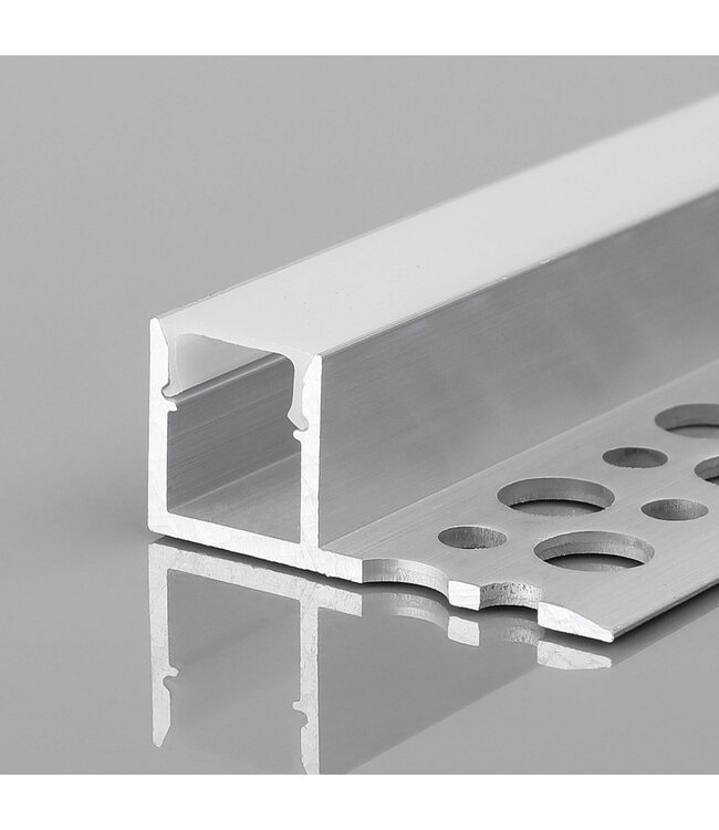 Stuc Aluminium Led Strip Profiel Hoek - Enkel Vin tot 10mm LED Strips | ALU | 12x11mm | Per 2 Meter