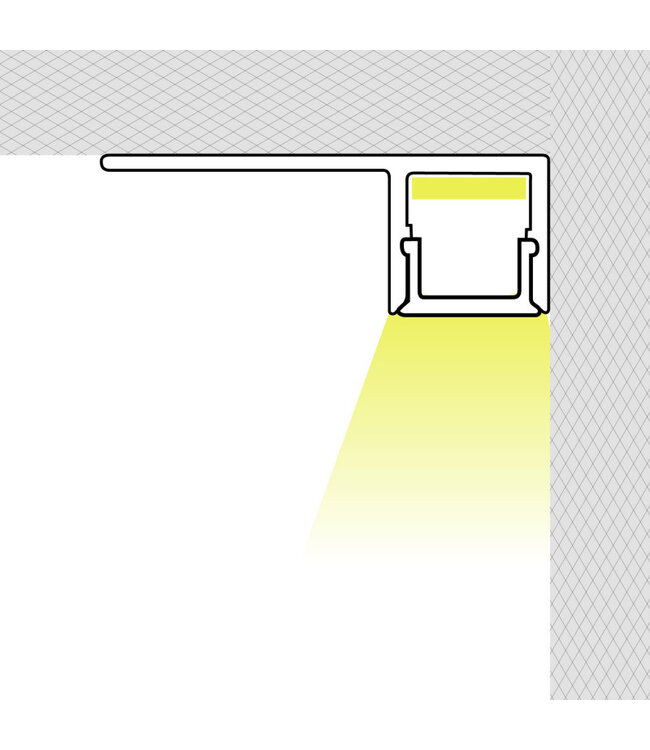 Stuc Aluminium Led Strip Profiel Hoek - Enkel Vin tot 10mm LED Strips | ALU | 12x11mm | Per 2 Meter