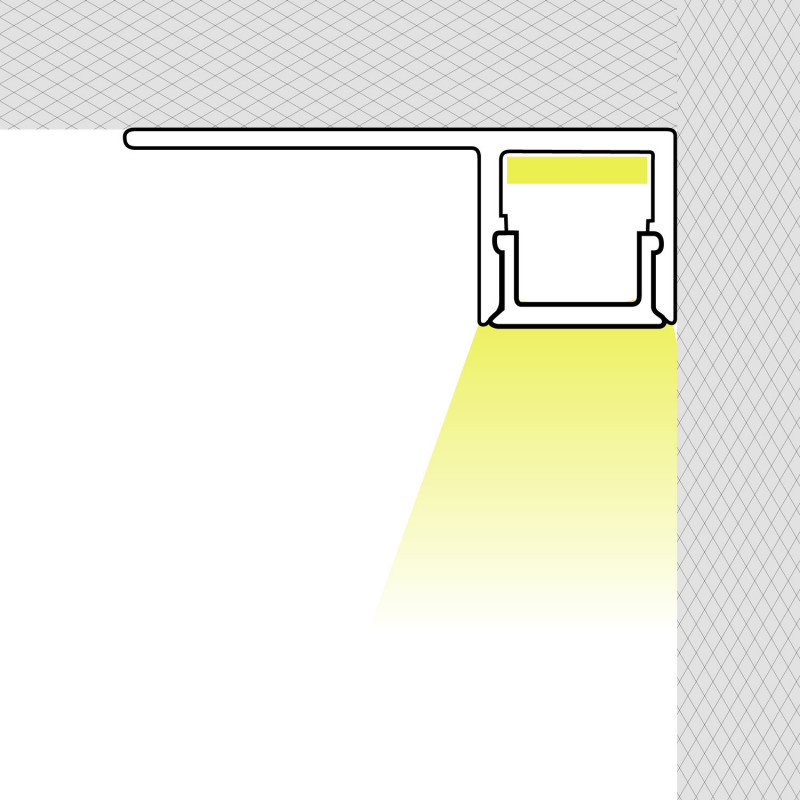Stuc Aluminium Led Strip Profiel Hoek - Enkel Vin tot 10mm LED Strips | ALU | 12x11mm | Per 2 Meter, foto 3 van 4