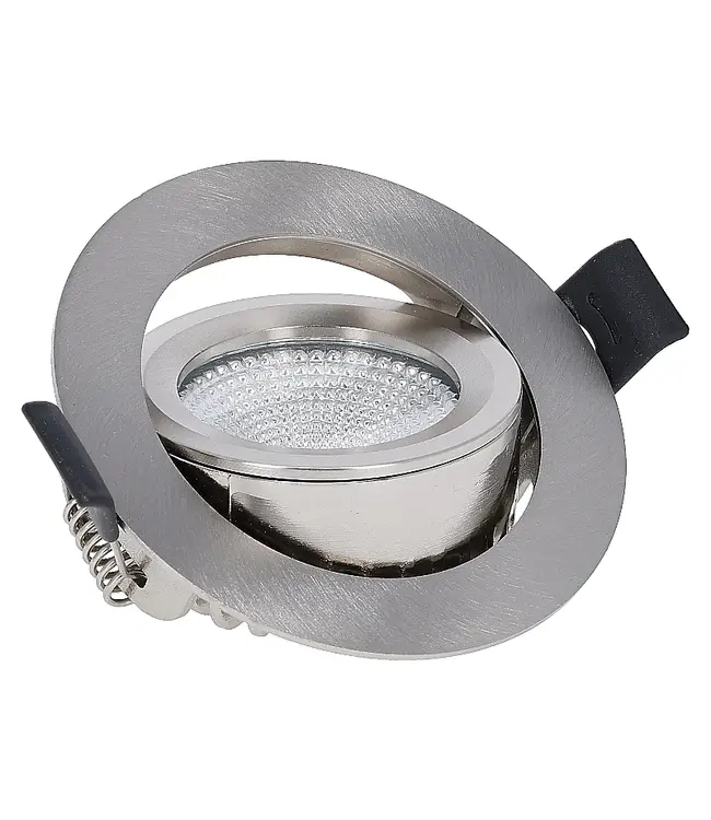 Inbouw LED Spot 6w Flat, 400 Lumen, CCT Switch (2700K/3000K/4000K), Kantelbaar, IP65, Dimbaar, CRI90, Staal Armatuur, Gatmaat 68-72mm, 2 Jaar Garantie
