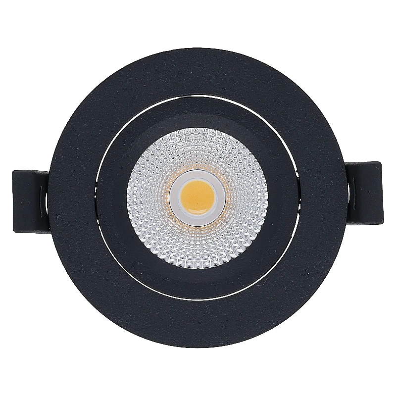 Inbouw LED Spot 6w Flat, 400 Lumen, CCT Switch (2700K/3000K/4000K), Kantelbaar, IP65, Dimbaar, CRI90, Zwart Armatuur, Gatmaat 68-72mm, 2 Jaar Garantie, foto 2 van 6