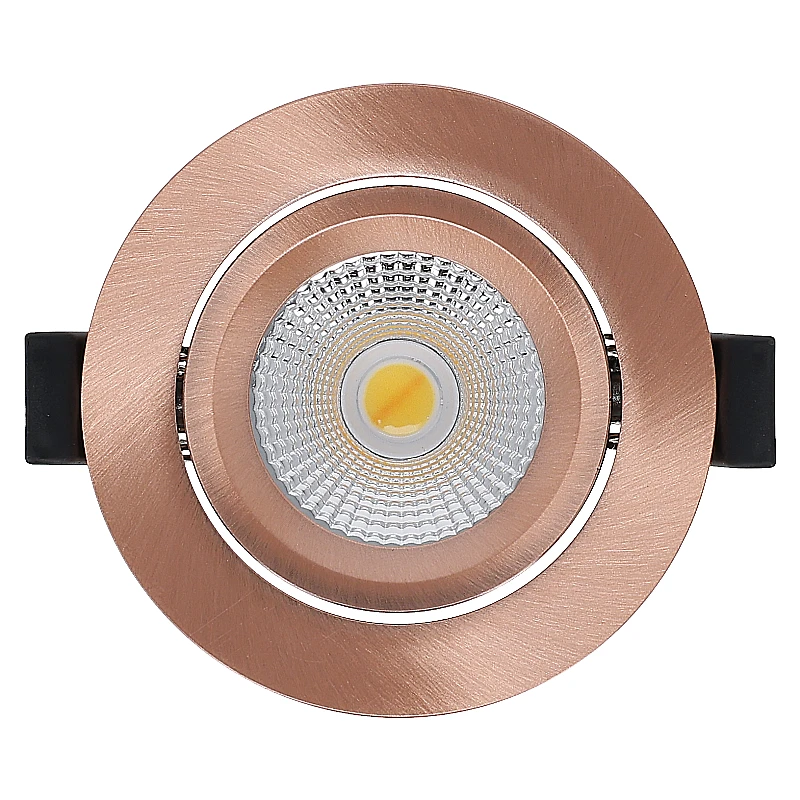Inbouw LED Spot 6w Flat, 400 Lumen, CCT Switch (2700K/3000K/4000K), Kantelbaar, IP65, Dimbaar, CRI90, Koper Armatuur, Gatmaat 68-72mm, 2 Jaar Garantie, foto 2 van 6