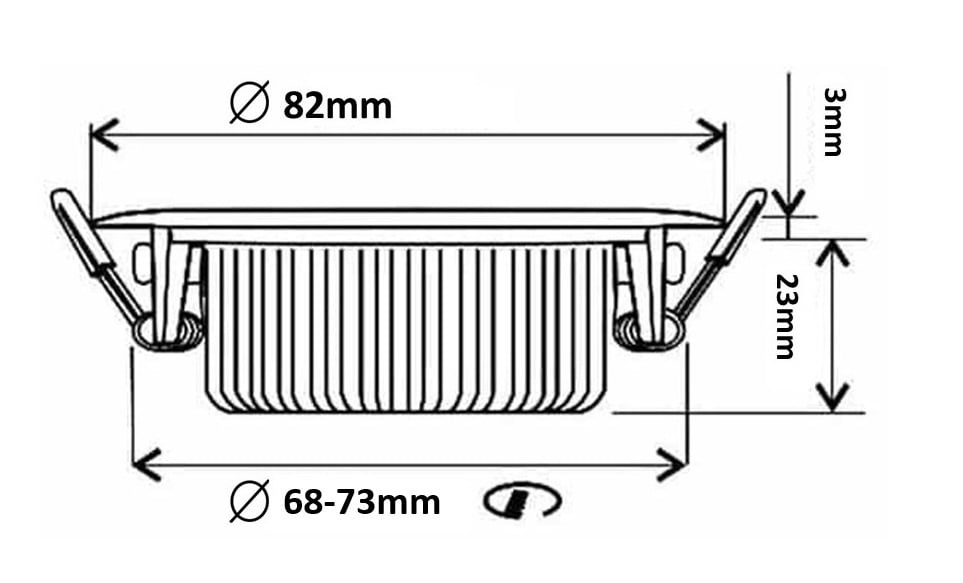 Inbouw LED Spot 6w Flat, 400 Lumen, CCT Switch (2700K/3000K/4000K), Kantelbaar, IP65, Dimbaar, CRI90, Brons Armatuur, Gatmaat 68-72mm, 2 Jaar Garantie, foto 6 van 6