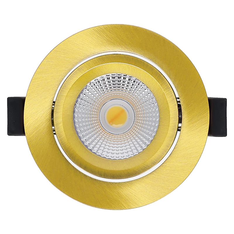 Inbouw LED Spot 6w Flat, 400 Lumen, CCT Switch (2700K/3000K/4000K), Kantelbaar, IP65, Dimbaar, CRI90, Messing Armatuur, Gatmaat 68-72mm, 2 Jaar Garantie, foto 2 van 6