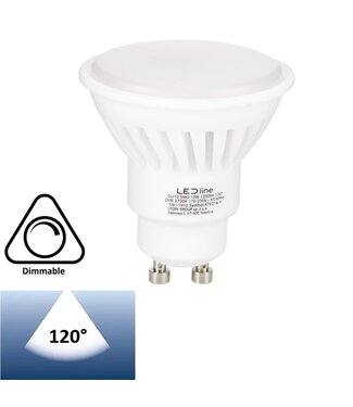 PRIME GU10 LED Spot 10w, 1250 Lumen (125lm/w), Keramiek Body, Dimbaar, Lichthoek: 120°, 3 Jaar Garantie