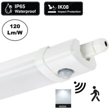 Lite Led Tri Proof 120cm, 40w, 4800 Lumen (120lm/w), Met PIR Bewegingssensor, IP65, 2 jaar garantie