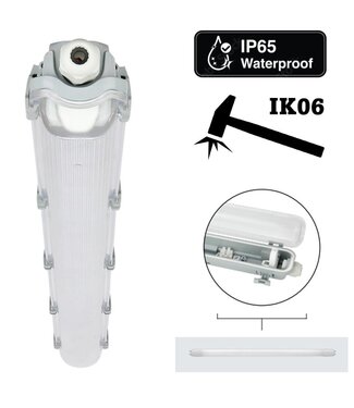 LITE LED TL Armatuur 150cm | IP65 | IK06 | Kunststof Sluitclips | Geschikt voor 1 LED Buis