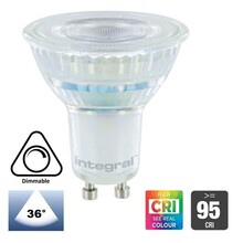 GU10 LED Spot 4w, 400-420 Lumen,  CRI95 (werkelijk kleur weergave), Glas, Dimbaar, Lichthoek: 36°,  2 Jaar Garantie