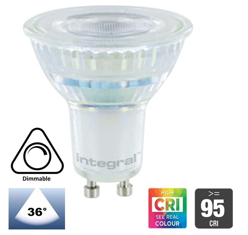 GU10 LED Spot 4w, 400-420 Lumen, CRI95 (werkelijk kleur weergave), Glas, Dimbaar, Lichthoek: 36°, 2 Jaar Garantie, foto 2 van 4