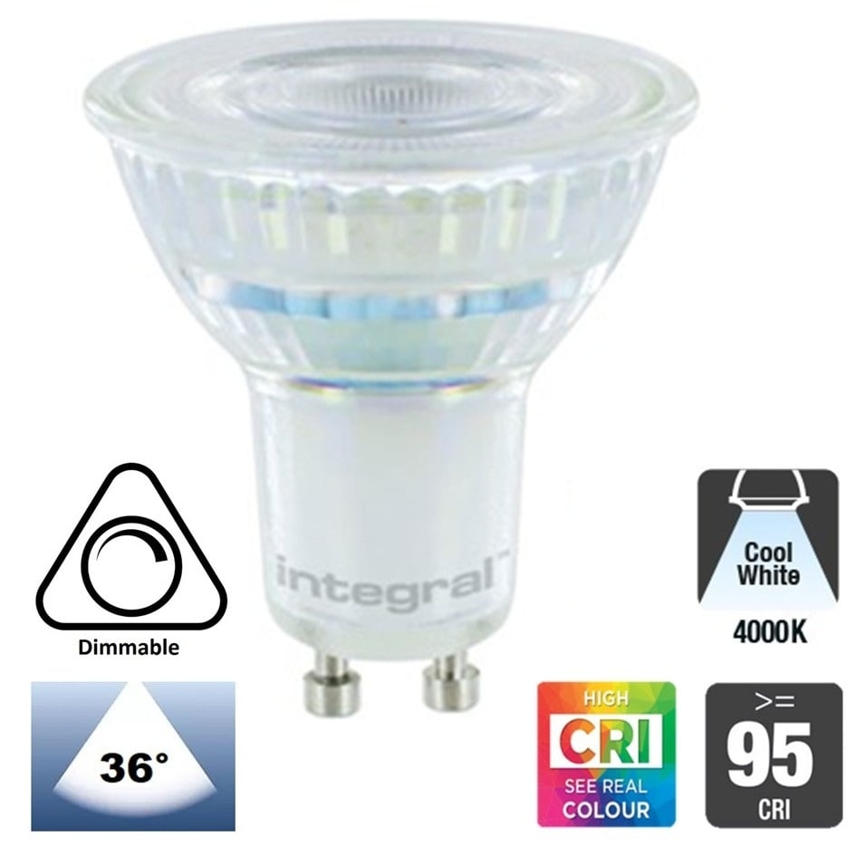 GU10 LED Spot 4w, 400-420 Lumen, CRI95 (werkelijk kleur weergave), Glas, Dimbaar, Lichthoek: 36°, 2 Jaar Garantie, foto 3 van 4