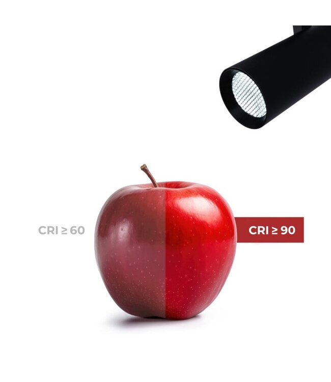 1 Fase Rail Spot 10w, 800 Lumen, CCT-Switch (2700K/3000K/4000K), CRI90, UGR19, Dimbaar, Zwartkleurige behuizing, 3 Jaar Garantie