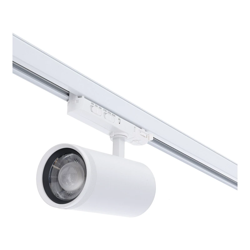 3 Fase LED Rail Spot met Instelbare lichthoek (15°-55°), TRIAC-Dimbaar, Wattage switch: 20/25/30w, CCT-Switch, 1500 tot 2250 lumen, CRI>90, Witte Behuizing , 3 Jaar Garantie, foto 3 van 6