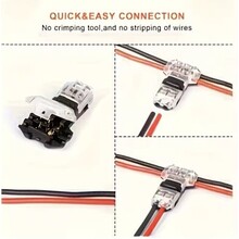 2-polige T-Connector - Max:0,5mm2 kabel - 12-24 vdc