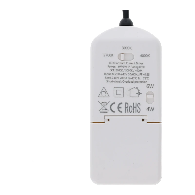 Inbouw LED Spot 6w Flat, 400 Lumen, CCT Switch (2700K/3000K/4000K), Kantelbaar, IP65, Dimbaar, CRI90, Staal Armatuur, Gatmaat 68-72mm, 2 Jaar Garantie, foto 6 van 6