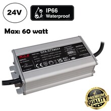 GLP Premium IP67 Waterproof Led Strip voeding 24V/75W/3,12A, Max: 60w, Afm:136x68x37 mm, 3 Jaar Garantie