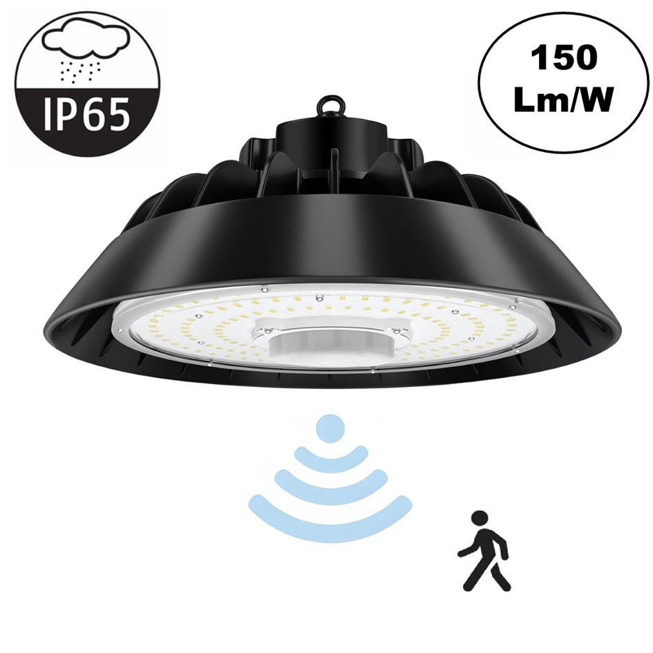 GKD High Bay Led Ufo 150w, 22500 Lumen, IP65, Met Bewegingssensor, 5 Jaar Garantie, foto 2 van 6