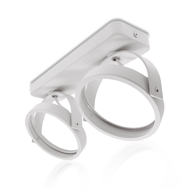 Opbouw armatuur AR111 met 2x GU10 Fitting, Witkleurige behuizing