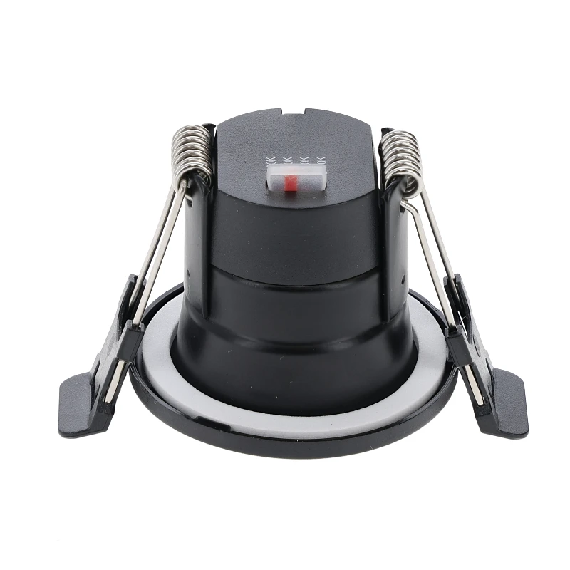 Inbouw LED Spot 4w Mini, 380 Lumen, CCT Switch (2700K/3000K/4000K/5700K), IP65, Dimbaar, Zwart Armatuur, Gatmaat 40-45mm, 2 Jaar Garantie, foto 4 van 6