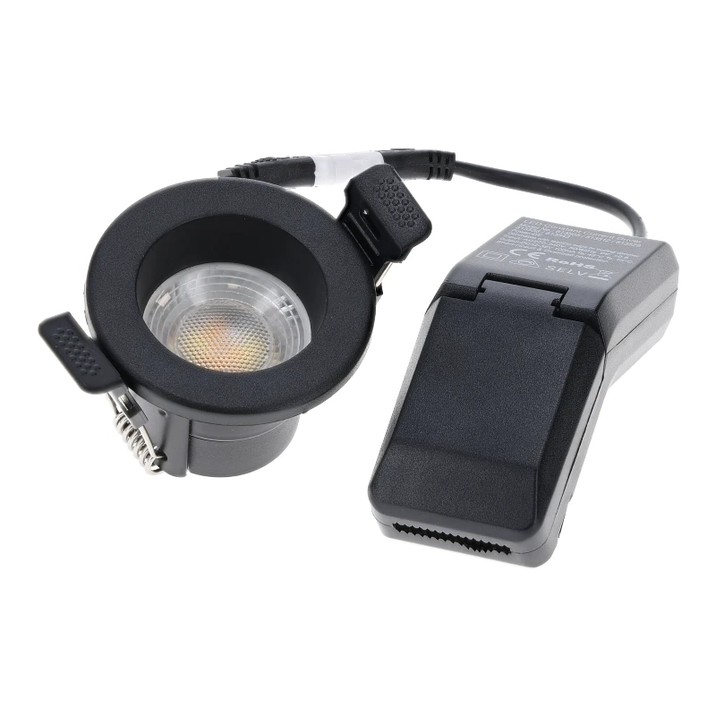 Inbouw LED Spot 4w Mini, 380 Lumen, CCT Switch (2700K/3000K/4000K/5700K), IP65, Dimbaar, Zwart Armatuur, Gatmaat 40-45mm, 2 Jaar Garantie, foto 5 van 6