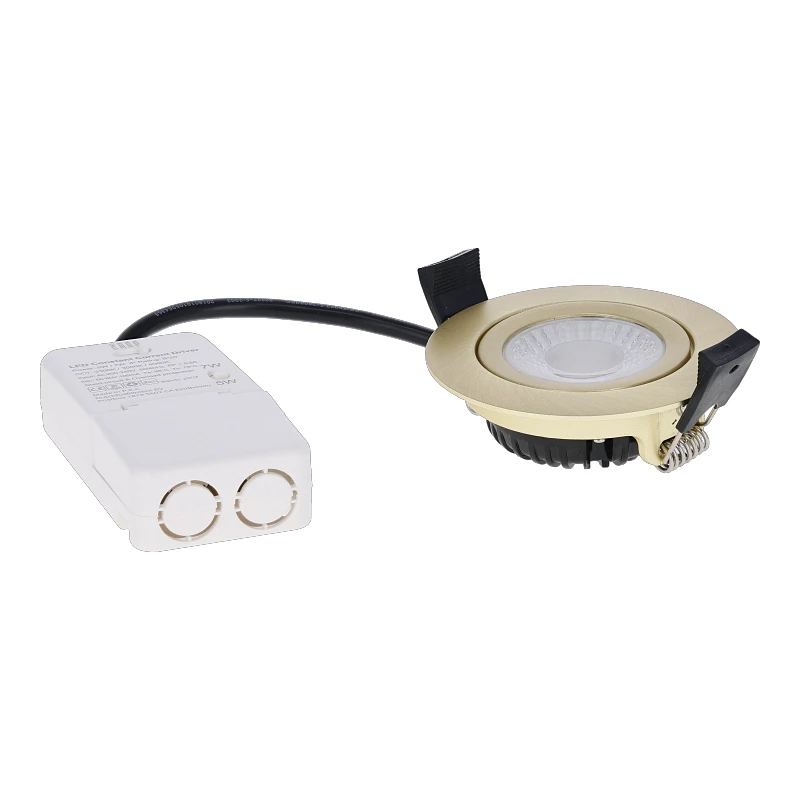 Inbouw LED Spot 5/7w Luxe, 475/665 Lumen, CCT + DimToWarm Switch (2300K/3000K/4000K + Dim To Warm), Kantelbaar, IP65, Dimbaar, Messing Armatuur, Gatmaat 70mm, 3 Jaar Garantie, foto 3 van 6