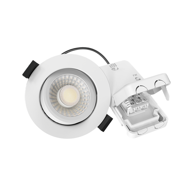 Inbouw LED Spot 5/7w Luxe, 475/665 Lumen, CCT + DimToWarm Switch (2300K/3000K/4000K + Dim To Warm), Kantelbaar, IP65, Dimbaar, Wit Armatuur, Gatmaat 70mm, 3 Jaar Garantie, foto 6 van 6