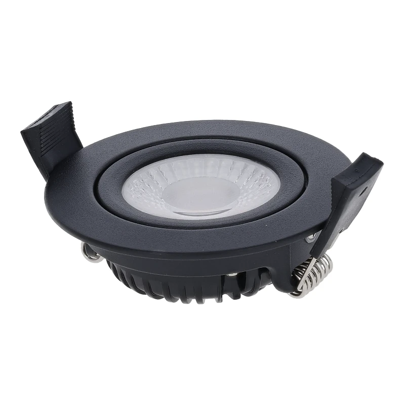 Inbouw LED Spot 5/7w Luxe, 475/665 Lumen, CCT + DimToWarm Switch (2300K/3000K/4000K + Dim To Warm), Kantelbaar, IP65, Dimbaar, Zwart Armatuur, Gatmaat 70mm, 3 Jaar Garantie, foto 5 van 6