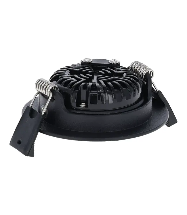 Inbouw LED Spot 5/7w Luxe, 475/665 Lumen, CCT + DimToWarm Switch (2300K/3000K/4000K + Dim To Warm), Kantelbaar, IP65, Dimbaar, Zwart Armatuur, Gatmaat 70mm, 3 Jaar Garantie