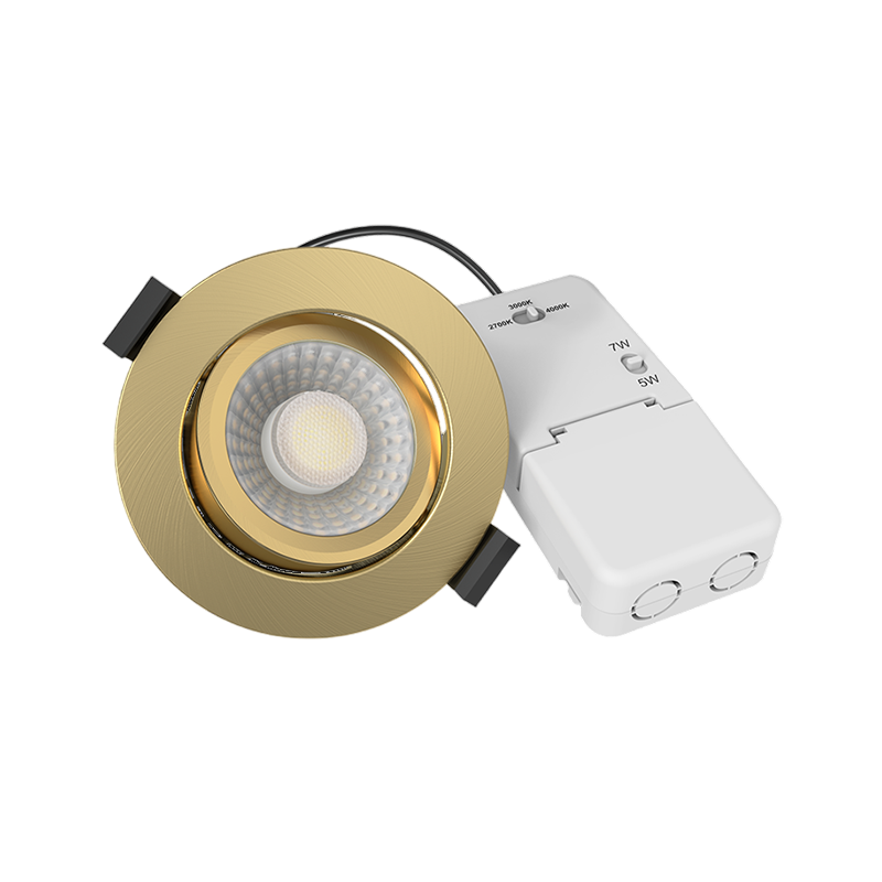 Inbouw LED Spot 5/7w Luxe, 475/665 Lumen, CCT (2700K/3000K/4000K), Kantelbaar, IP65, Dimbaar, Messing Armatuur, Gatmaat 70mm, 3 Jaar Garantie, foto 5 van 5