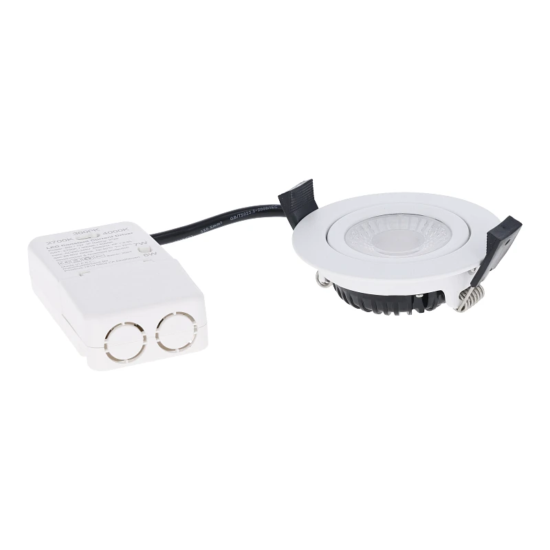 Inbouw LED Spot 5/7w Luxe, 475/665 Lumen, CCT (2700K/3000K/4000K), Kantelbaar, IP65, Dimbaar, Wit Armatuur, Gatmaat 70mm, 3 Jaar Garantie, foto 3 van 6