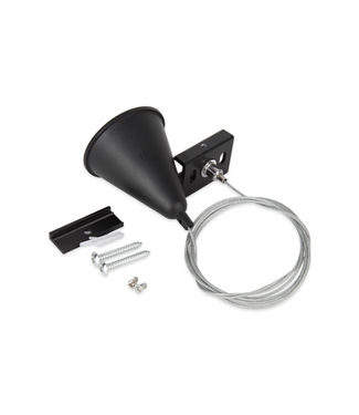 3 Fase Rail Ophangset met Plafondbeslag en Zwart Afwerktube  - Zwart