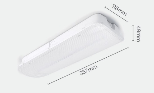 Auto-Test Standaard LED Bulkhead Noodverlichting 1w, 150 Lumen, IP65, Met pijlaanduiding, 357x116mm, 2 Jaar garantie, foto 3 van 3
