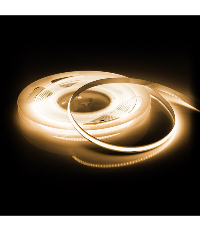 Premium Led Strip COB CCT ROL 5 Meter, 16w/m, 640 led/m, 420Lm/m, CCT (1800K tot 5000K), 24v, IP20, CRI90, 10mm, 3 Jaar garantie