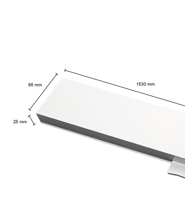 Trunk Lichtlijn Aluminium-Cover 1530MM - Wit