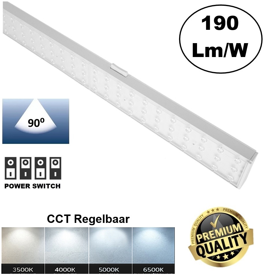Universele Trunk LED Lichtlijn 150cm | CCT- Switch | Wattage Switch 55-75 Watt | 9900 - 14250 Lumen | 90 Graden lichthoek | 5 Jaar Garantie