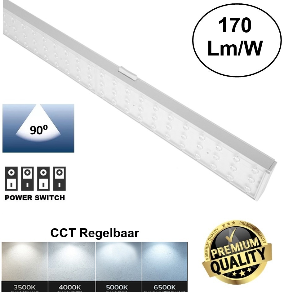 Universele Trunk LED Lichtlijn XL 230cm | CCT- Switch | Wattage Switch 70-130 Watt | 11200 - 22100 Lumen | 90 Graden lichthoek | 5 Jaar Garantie