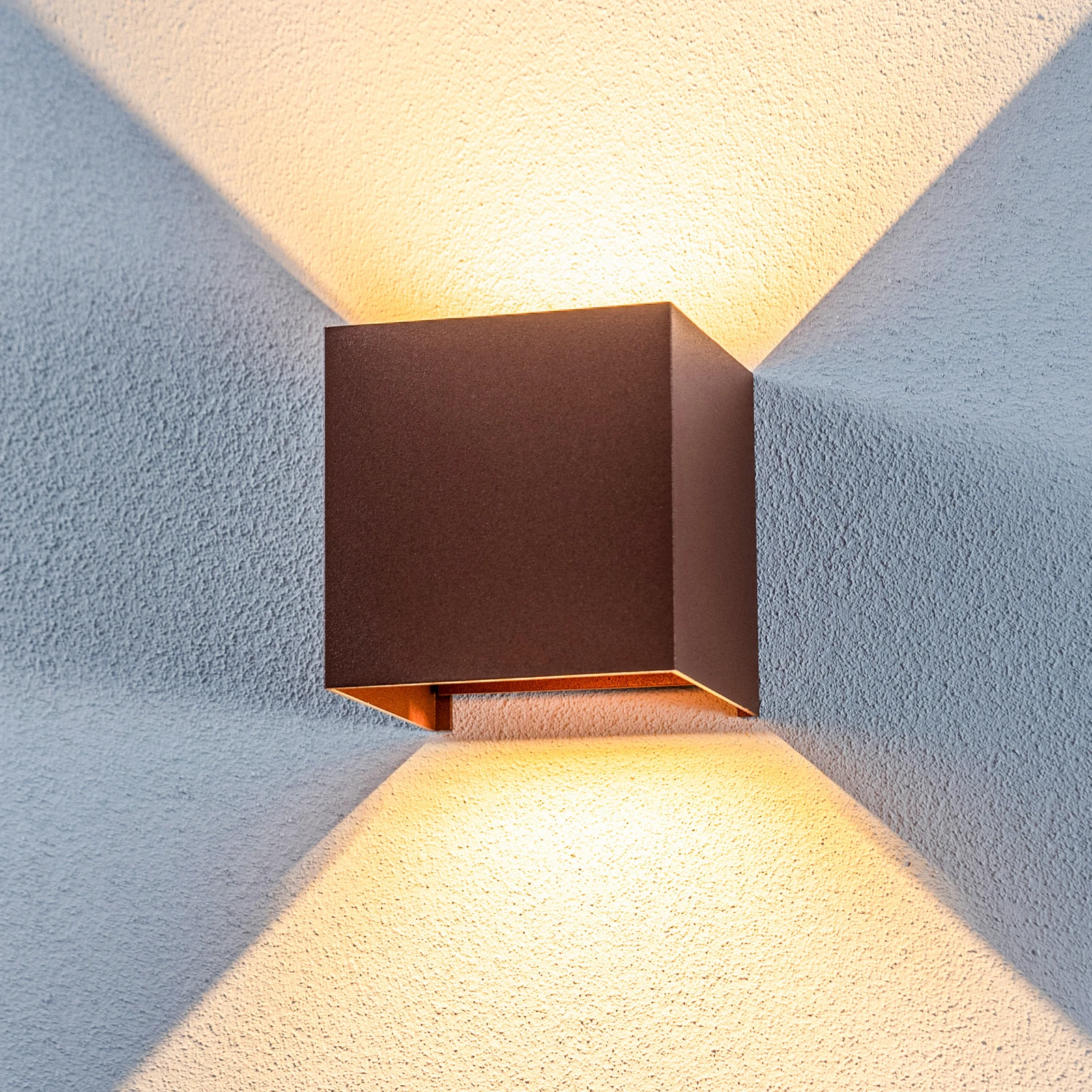 Wandlamp Cube met G9 Fitting, P65, Roestbruin/Koperbruin, foto 2 van 6