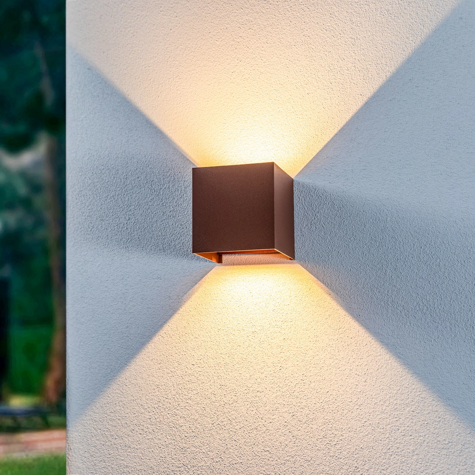 Wandlamp Cube met G9 Fitting, P65, Roestbruin/Koperbruin, foto 4 van 6