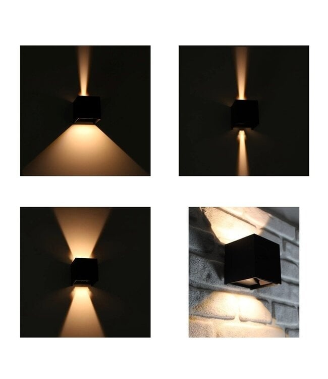 Wandlamp Cube met G9 Fitting, P65, Zwart, foto 4 van 6