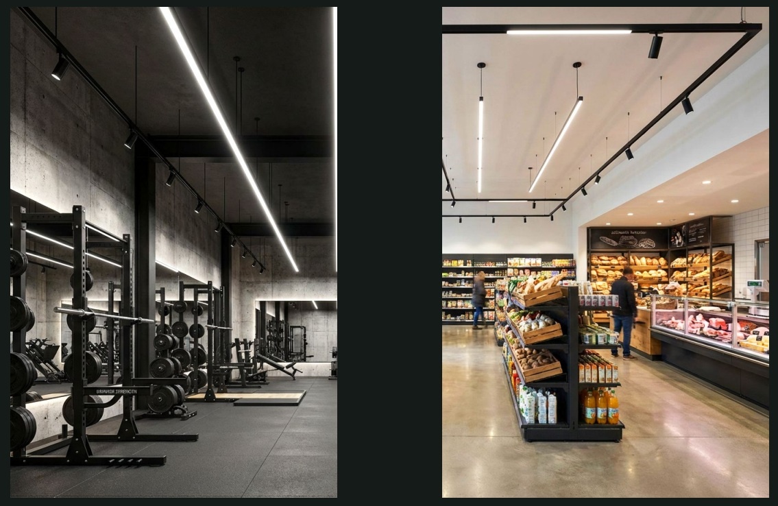 PRIME 3 Fase Rail Linear Lamp 120cm met Wattage switch: 30-42W, CCT-Switch, 3600 tot 5000 lumen, CRI>90, Zwarte Behuizing , 5 Jaar Garantie, foto 5 van 6