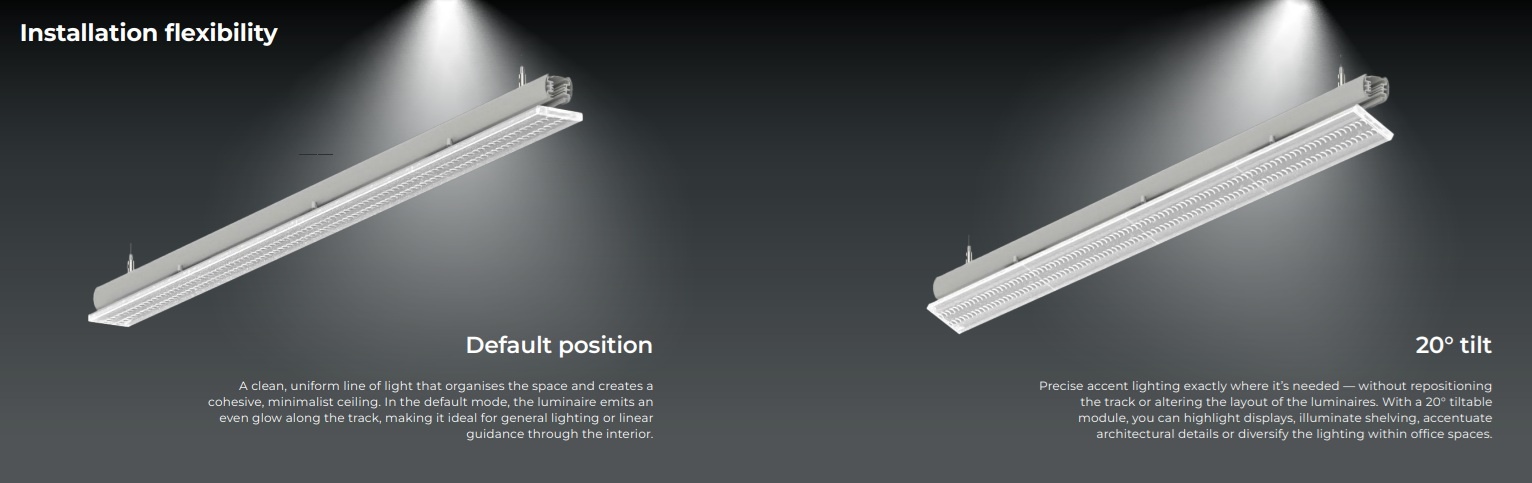 3 Fase Rail TAR Linear Lamp 150cm met Wattage switch: 40-45W, CCT-Switch, 6400 tot 8800 lumen, CRI>90, Zwarte Behuizing , 5 Jaar Garantie, foto 3 van 6