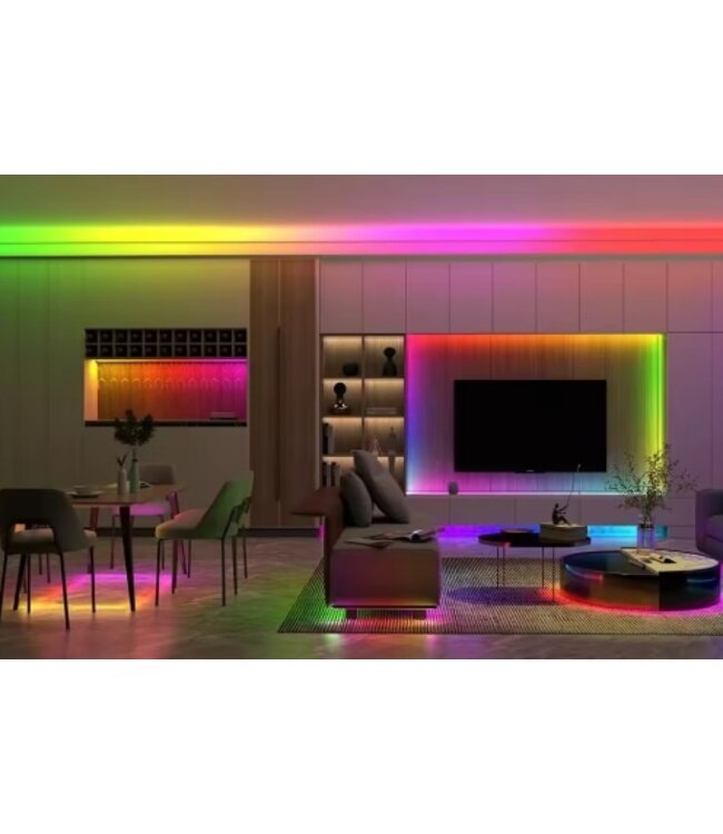 Premium SPI/Digital Led Strip ROL 5 Meter COB, RGB, CRI90, 11w/m, 630 led/m, 24v, IP20, 10mm, 3 Jaar garantie