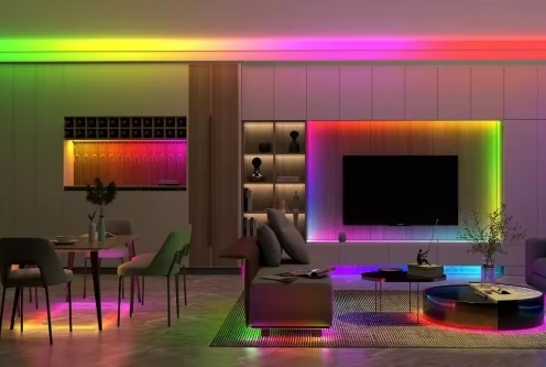 Premium SPI/Digital Led Strip ROL 5 Meter COB, RGB, CRI90, 11w/m, 630 led/m, 24v, IP20, 10mm, 3 Jaar garantie, foto 5 van 6