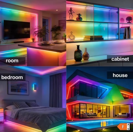 Premium SPI/Digital Led Strip ROL 5 Meter COB, RGB, CRI90, 11w/m, 630 led/m, 24v, IP20, 10mm, 3 Jaar garantie, foto 6 van 6